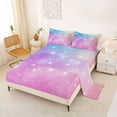 thumbnail image 2 of jejeloiu Rainbow Star Pattern Full Size Sheets Kids,Abstract Galaxy Bed Sheets For Girls,4-Piece, 2 of 6