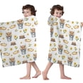 thumbnail image 4 of Highland Cow Bucket Flower Shoe Pattern Hooded Bath Towel，50"x30" for Ages 3 To 12 Kids, Quick Dry Lightweight Soft Microfiber Hood Beach Towel Cover Up for Kids, 4 of 7