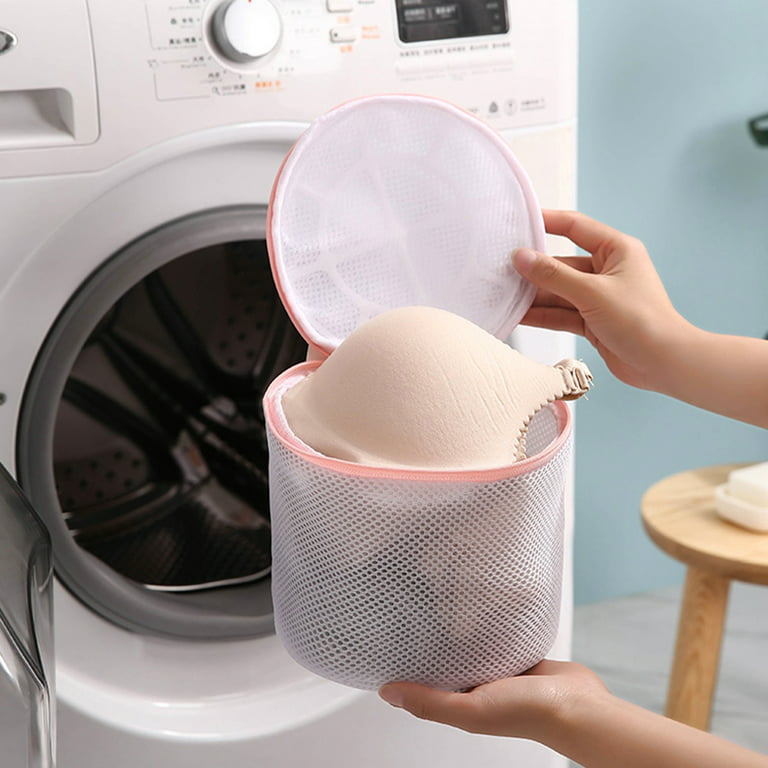 Honrane Bra Washing Bag Cylinder Breathable Polyester Safety Protection  Mesh Underwear Laundry Bag Household Supplies