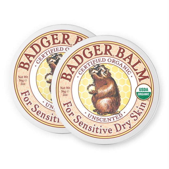 Badger Balm Unscented 2 oz Tin - 2 pack