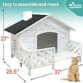 thumbnail image 3 of Critter Sitters 27'' Pet House with Porch | Weather-Resistant Home for Animals up to 44 lbs | Waterproof | Ideal for Cats, Dogs & Rabbits | White Firwood| Dog House, 3 of 16
