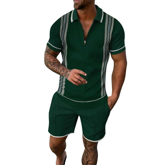 Baqcunre Track Suits For Men Set Men'S 3D Short Sleeve Suit Shorts Beach Tropical Hawaiianss Body Sports Shorts Suit Sports Suit Mens Outfits Tops For Men Army Green L