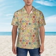 thumbnail image 4 of Balery Retro Geometry Print Men's Hawaiian Shirts Short Sleeve Beach Shirt Relaxed Fit Vacation Button Down Shirts-XX-Large, 4 of 9