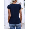 thumbnail image 2 of Womens Short Sleeve V Neck Tee Summer Blouse For Women, 2 of 5