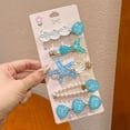 thumbnail image 6 of 5Pcs Girls Beach Headdress Hair Accessories Princess Ocean Series Bang Clip Barrette Mermaid Hairpins Shell Starfish Hair Clips D, 6 of 7