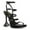 Black, variant on Women Sexy Open Round Toe Strappy Gladiator Sandals Buckle Spool Chunky High Heels Elegant Dressy Prom Sandals Size 10 Green