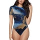 thumbnail image 1 of Fotbe Navy Blue Marble Body de Mujer con Cuello Redondo y Mangas Cortas, Sin Mangas Ajustado, Suave, Cómodo y Básico-XX-Large, 1 of 7