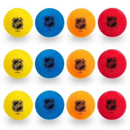 Franklin Sports Knee Hockey/Indoor Mini Foam Kids' Hockey Balls (12 Pack with Bag)