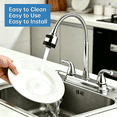 thumbnail image 5 of RV Kitchen Faucet, 360° Swivel Sprayer with 2 Modes & Dual Grip Handles，Non‑Metallic Corrosion‑Resistant Replacement for Campers, Trailers & Motorhomes - Fit for 8‑Inch 2/3‑Hole Sink Decks , Chrome, 5 of 9