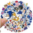 thumbnail image 5 of 50 piezas/juego de pegatinas de dibujos animados de Sonic, erizo, juguetes de anime, pegatinas de grafiti de dibujos animados para botellas de agua, portátiles, equipaje, 5 of 5