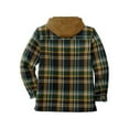 thumbnail image 2 of Men's Flannel Shirt Jacket with Hooded Thicken Warm Lined Coat Long Sleeve Rugged Plaid Warm Winter Jacket Coat Hoodie Outwear Shacket, 2 of 3