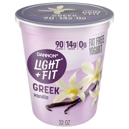 Light + Fit Vanilla Greek Fat Free Yogurt Tub, 32 OZ