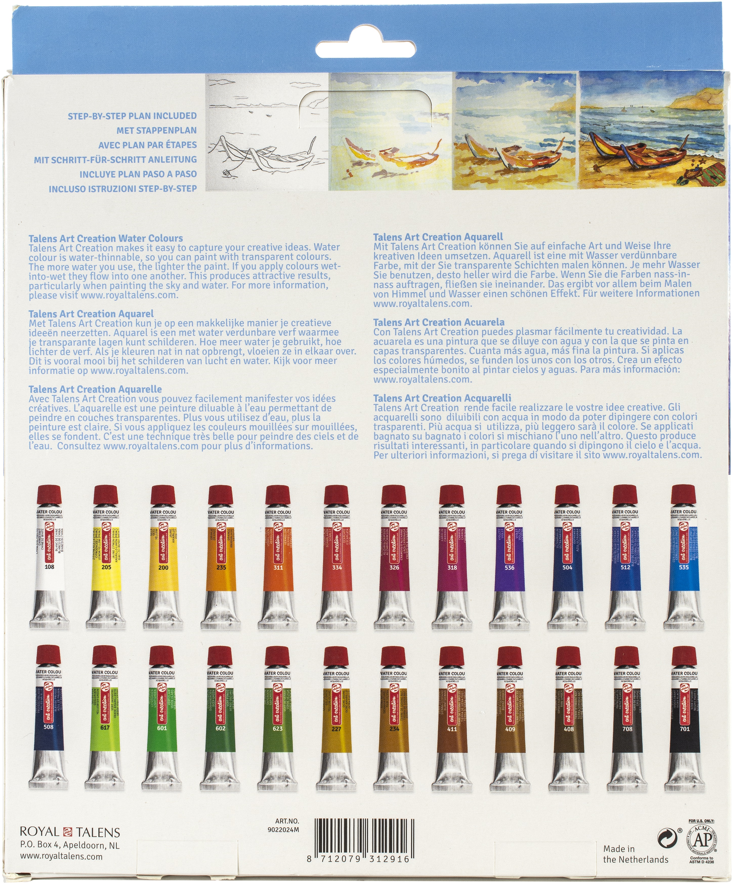Talens Art Creation Expression Watercolor Set, 24-Color