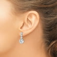 thumbnail image 4 of FJC Finejewelers 925 Sterling Silver  Polished Round CZ Post Dangle Earrings 22 x 4 mm (range), 4 of 6