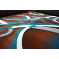 thumbnail image 4 of Premium 3D Hand Carved Modern 8X10 8X11 Rug Contemporary 2305 Brown Turquoise, 4 of 8