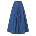 thumbnail image 3 of ZANZEA Womens Skirts Solid Color Side Pockets Casual Maxi Skirts, 3 of 9