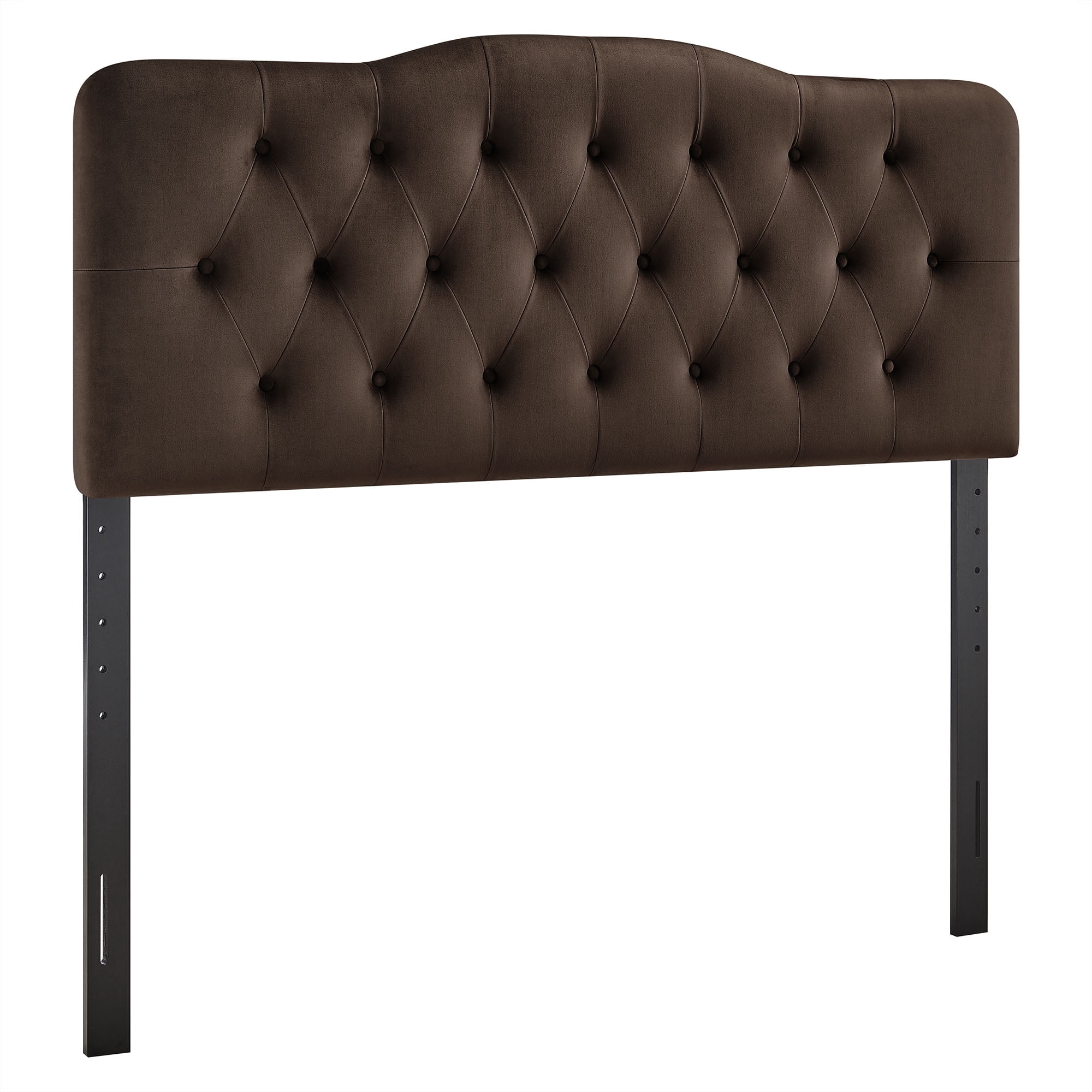 Annabel Stain-Resistant Performance Velvet Queen Headboard in Chocolate Brown