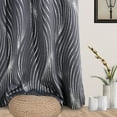 thumbnail image 4 of Alishomtll Dark Gray Blackout Curtains for Living Room ,Modern Metallic Silver Wave Pattern Bedroom Thermal Insulated Drapes ,2 Panel Set,52"x63", 4 of 11