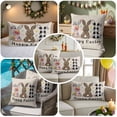 thumbnail image 5 of Easter Decorative Throw Pillow Covers 20x20 Inch Set of 2 Easter Bunny Home Decor Pillow Cases for Couch, Cute Rabbit Leopard Stripe Spring Flowers Cushion Case for Living Room Bedroom Bed Car Chair, 5 of 9