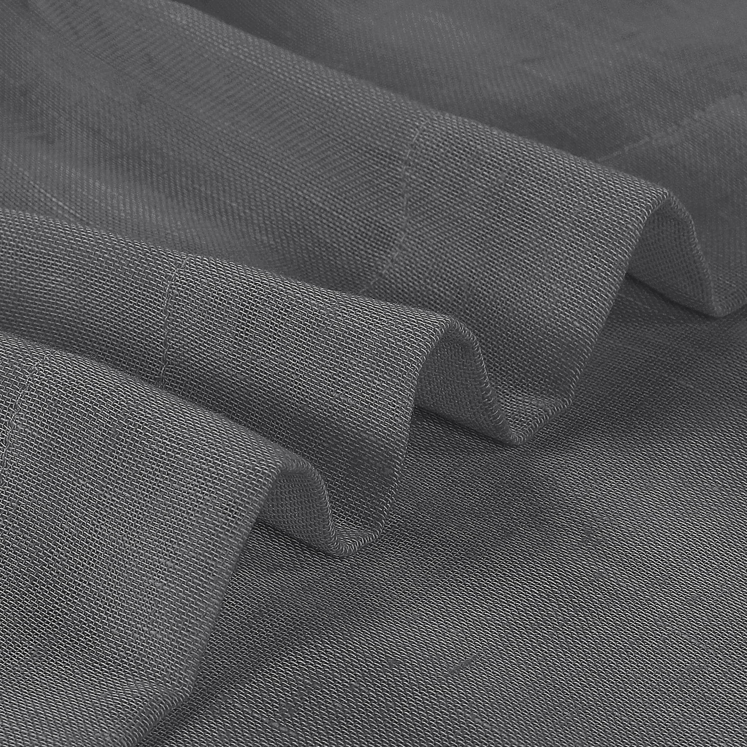 PrimeBeau Semi Sheer Linen Curtains with Grommets, Light Filtering, 52" x 108" inch, 2 Panels, Gray