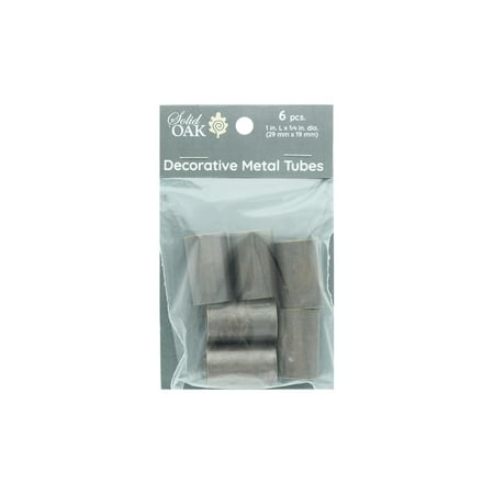 UPC: 0845227052469 | Solid Oak Antiqued Coppery Metal Tubes Lg 6pc