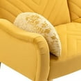 thumbnail image 6 of Velvet Loveseat Sofa Couch with Adjustable Backrest,Upholstered Accent Sofa with 2 Bolster Pillows and Metal Legs,Living Room Sofa Couch for Small Space Office, Mustard, 6 of 7