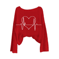 thumbnail image 4 of qucoqpe Valentine's Day Womens Tops Fashion Heart Love Printed Crew Neck Pullover Shirts Long Sleeve Sweatshirts, 4 of 5