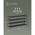 thumbnail image 3 of Shoe Rack, 4 Tier Shoe Organizer, Fabric Shoe Shelf Storage with 4 Hooks, Holds up to 24 P, 3 of 6