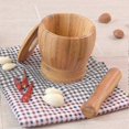 thumbnail image 4 of Bamboo Mortar And Pestle Set With Lid Spice Grinder Kitchen Cooking Tools For Herb Spice Mixing Grinding Bowl Kitchenware A-G, 4 of 5