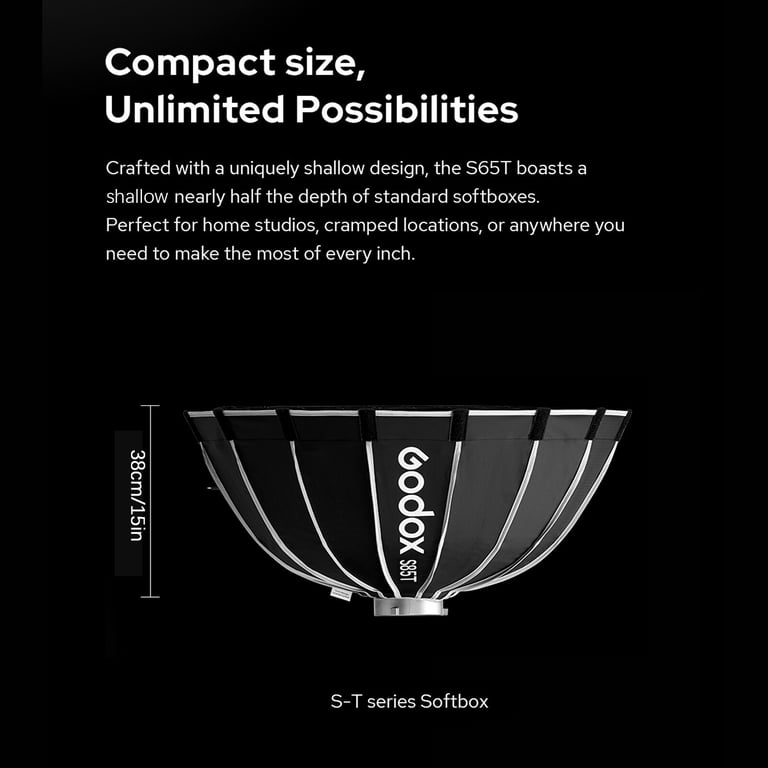 Softbox Godox S85T 85cm Parapluie - Compatible Bowens, Diffusion Pro Pour Photo