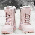thumbnail image 5 of Winter Snow Boots for Girl Waterproof with Fully Fur Lined Lightweight Kids Antiskid Steel Buckle Ankle Hiking Boots Girls Slip Resistant Walking Boots Cold Weather (Little Kid/Big Kid) Pink 33, 5 of 7