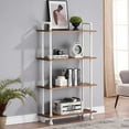 thumbnail image 2 of ivinta 4-Tier Bookshelf wit Storage Shelves, Small Modern Bookcase for Living Room Bedroom Home Office, 404WBR (White), 2 of 17