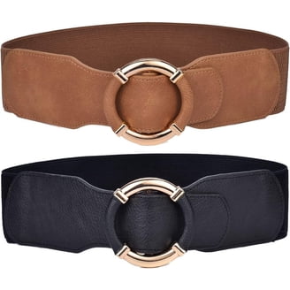 Women Wide Stretchy Belt,Vintage Chunky Buckle Elastic Waist  display picture 3