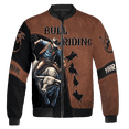 thumbnail image 2 of Lotusprinthandmade Personalized Bull Riding Graphic All-over Print Bomber Jacket S-5XL Multicolor (M), bull riding graphic bomber jacket, bull bomber jacket, 2 of 5