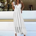 thumbnail image 1 of Gspmoly Robes pour Femmes Grande Taille, Robe d'Été en Dentelle pour Femmes avec Col en V à Empiècements, Style Bohème Décontracté, Plissée, Sans Manches, Robe pour Femmes, Robes de Soirée pour Femmes, Aubaines, 1 of 8