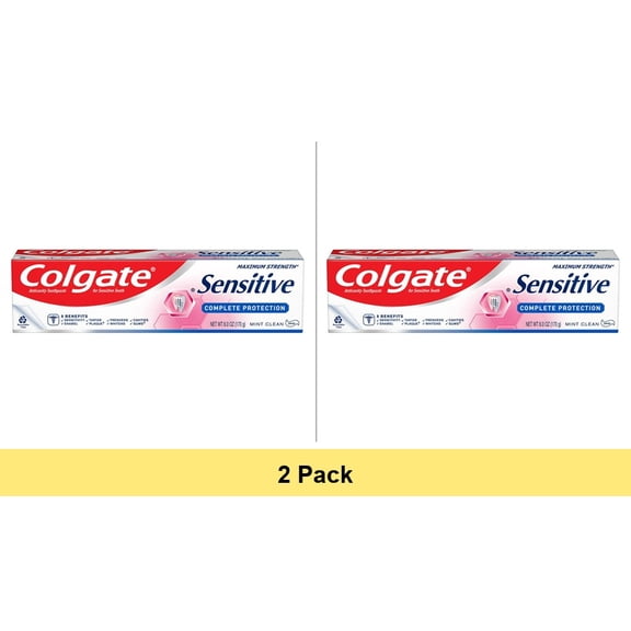 Colgate Sensitive Complete Protection Toothpaste for Sensitive Teeth, Spearmint, 6 oz - 2 Pack