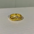 thumbnail image 3 of Flmtop Femmes Mode en Forme de V Strass Incrusté Mariage Bague de Fiançailles Bijoux Cadeau, 3 of 6