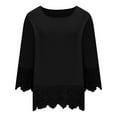 thumbnail image 5 of ZunFeo Lace Dressy Blouse for Women Lace 3/4 Length Sleeve Tops Casual Summer Tunic Shirts Black, 5 of 9
