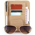 thumbnail image 2 of Organizadores de visera para automóvil combinados con esponjas protectoras y soporte para tarjetas giratorio de 180 grados de cuero sintético con soporte para gafas de sol con velcro, 2 of 8