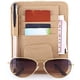 thumbnail image 2 of Organizadores de visera para automóvil combinados con esponjas protectoras y soporte para tarjetas giratorio de 180 grados de cuero sintético con soporte para gafas de sol con velcro, 2 of 8