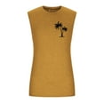 thumbnail image 4 of Sopiago Mens Beach Summer Tank Tops Palm Tree Graphic Workout Gym Tank Tops for Men Vacation Muscle Sleeveless Shirts Yellow,4XL, 4 of 4