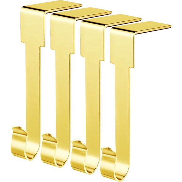 YUANQIAN Christmas Stocking Holders Mantel Hook Hangers Fireplace Hooks Hanger Christmas Stocking Hook Fireplace Hanger Grip for Christmas Party Decorations (Gold)