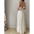 thumbnail image 2 of Women's Satin Pleated Maxi Dress - Spaghetti Strap Deep V-Neck Backless Evening Gown for Party & Special Occasions, 2 of 3