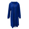 thumbnail image 4 of idosla Zip Up Long Hoodie Jackets for Women Oversized Fleece Tunic Sweatshirt 2025 Fall Winter Casual Solid Coat With Pocket (Blue, M), 4 of 6