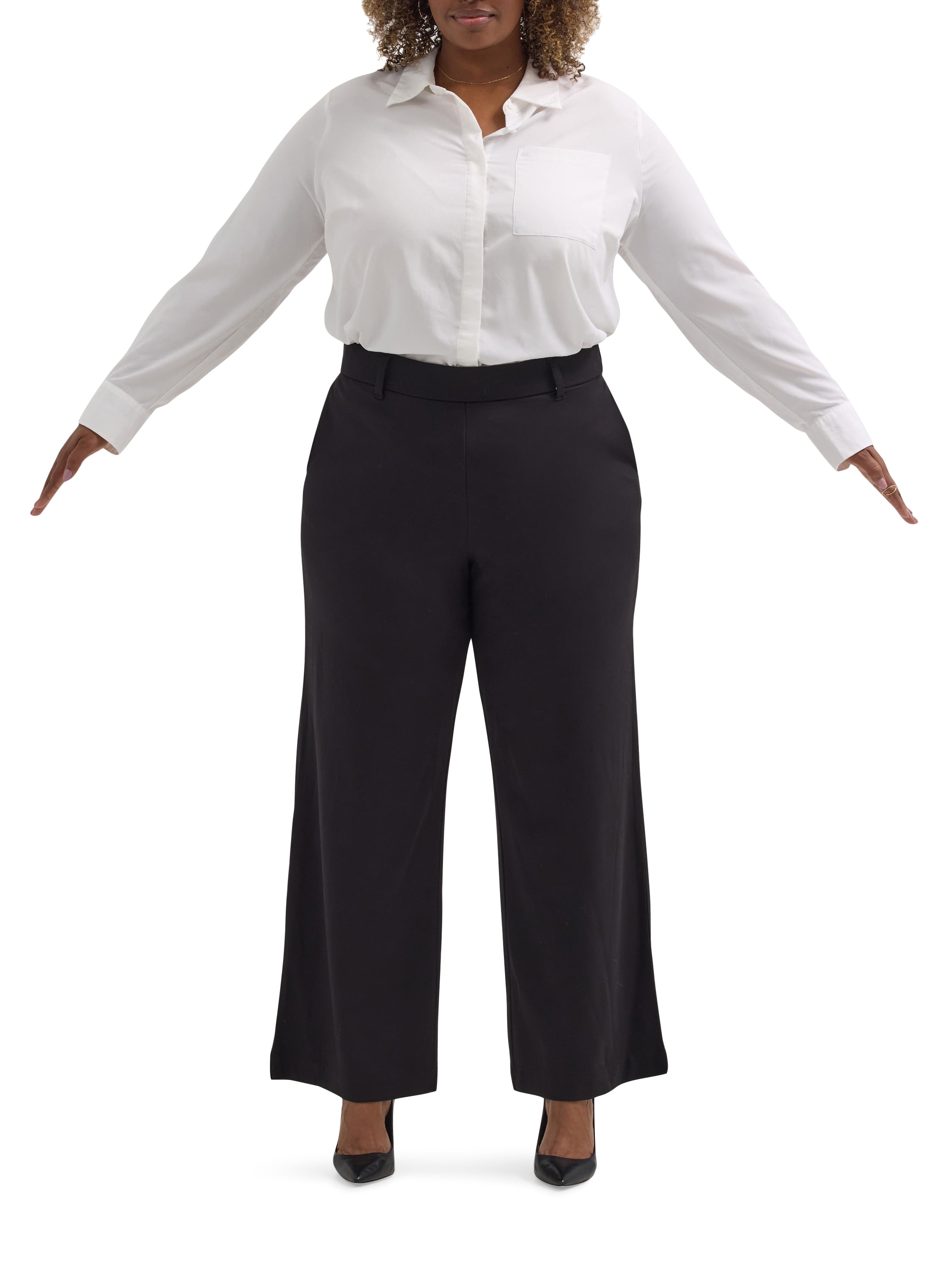 Lee® Women's Plus Pull-On Comfort Waist A-Line Knit Pant