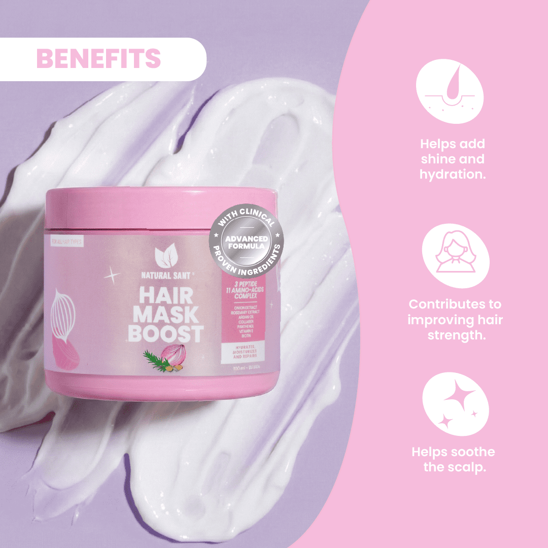 Natural Sant Hydrating Hair Mask – Onion, Argan Oil, Biotin & Collagen – Deep Nourish Treatment