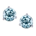 thumbnail image 2 of Star K� Round 7mm Simulated Aquamarine Three 3 prong Martini push back Stud earrings, 2 of 7