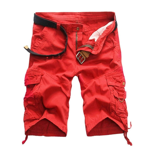 pstuiky Pantalones cortos cargo para hombre, Pantalones cortos cargo para hombre, multibolsillos, holgados, para playa y verano Pantalones cortos de golf