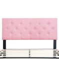 thumbnail image 4 of Pink Full Size Upholstered Bed With Linen Headboard - No Box Spring Needed, Simple Assembly, 500 Lbs Weight Limit Modern Necessary, Easy Stable Structure, 4 of 6