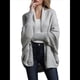 thumbnail image 3 of para Mujer: Suéter Holgado de Punto con de Murciélago y Gran Tamaño. Gris Talla Única, 3 of 8